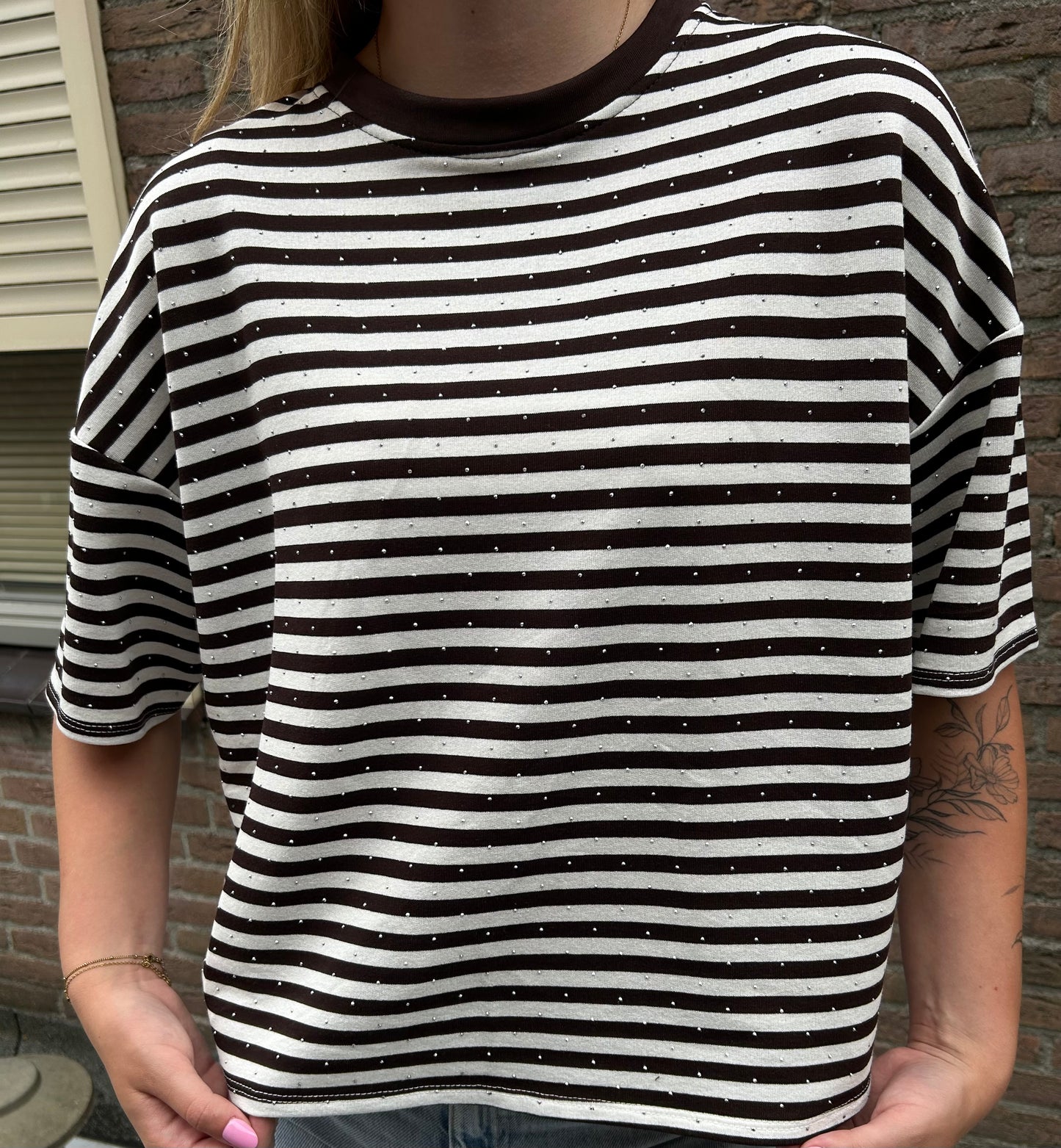 T-shirt met steentjes