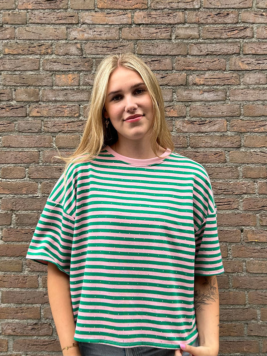 T-shirt met steentjes
