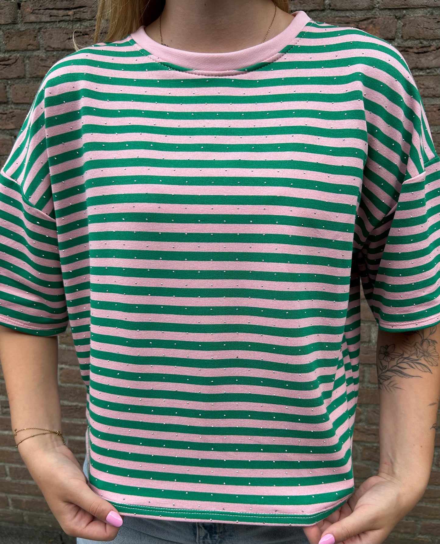 T-shirt met steentjes